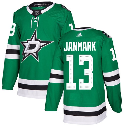 Adidas Men Dallas Stars #13 Mattias Janmark Green Home Authentic Stitched NHL Jersey